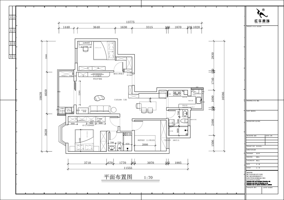 蒋琛｜香榭里8-2-901-108㎡-现代简约风格｜3室2厅2卫｜老房装修｜定制家｜全包16万｜00_02平面布置图